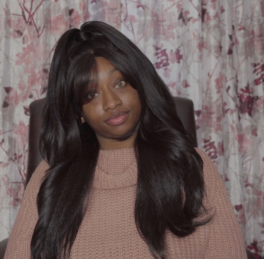 Janet Collection Human Hair Blend HD Lace Front Wig 360 Glueless Melt Hand-Tied 13X6 Frontal Part Bata